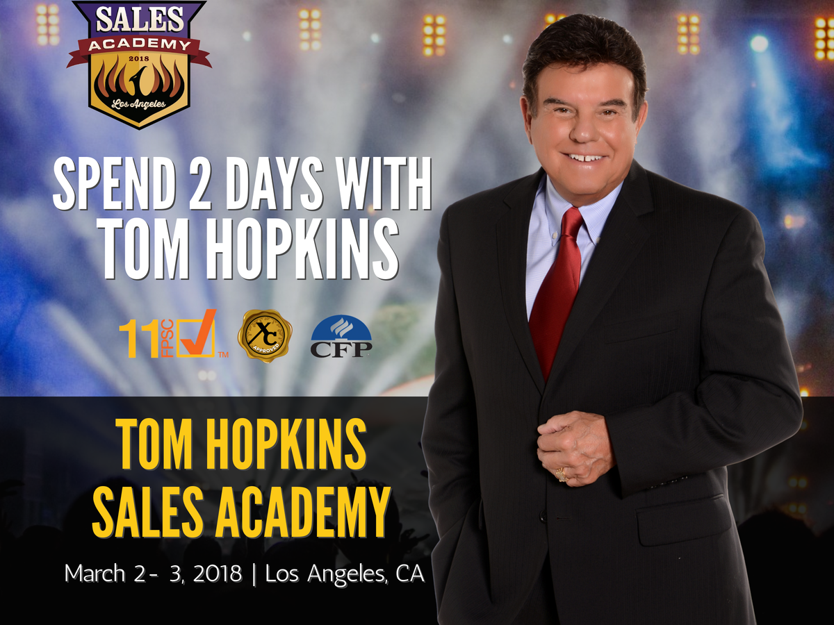 HOPKINS CFP Facebook 2018 - CE Tom Hopkins Sales Academy 2018 for financial Advisors | XTRAcredits